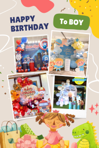 Beige Cute Illustration Happy Birthday Photo Collage